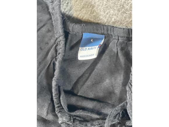 Old Navy Black Women's Ruffled Sleeveless Tank Top w Adjustable Straps - Size L - Picture 4 of 6